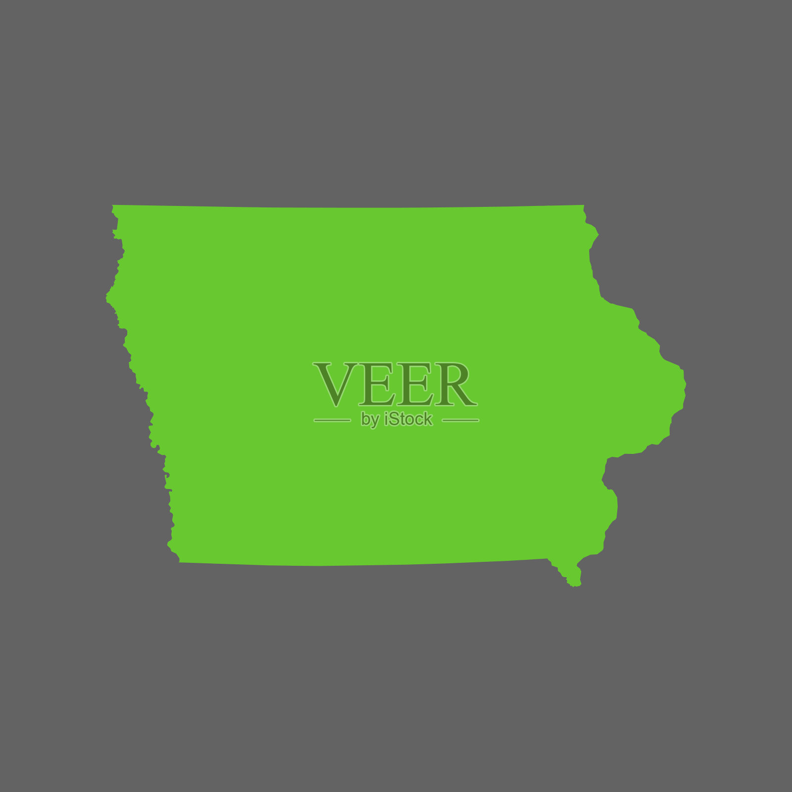 爱荷华州地图插画图片素材