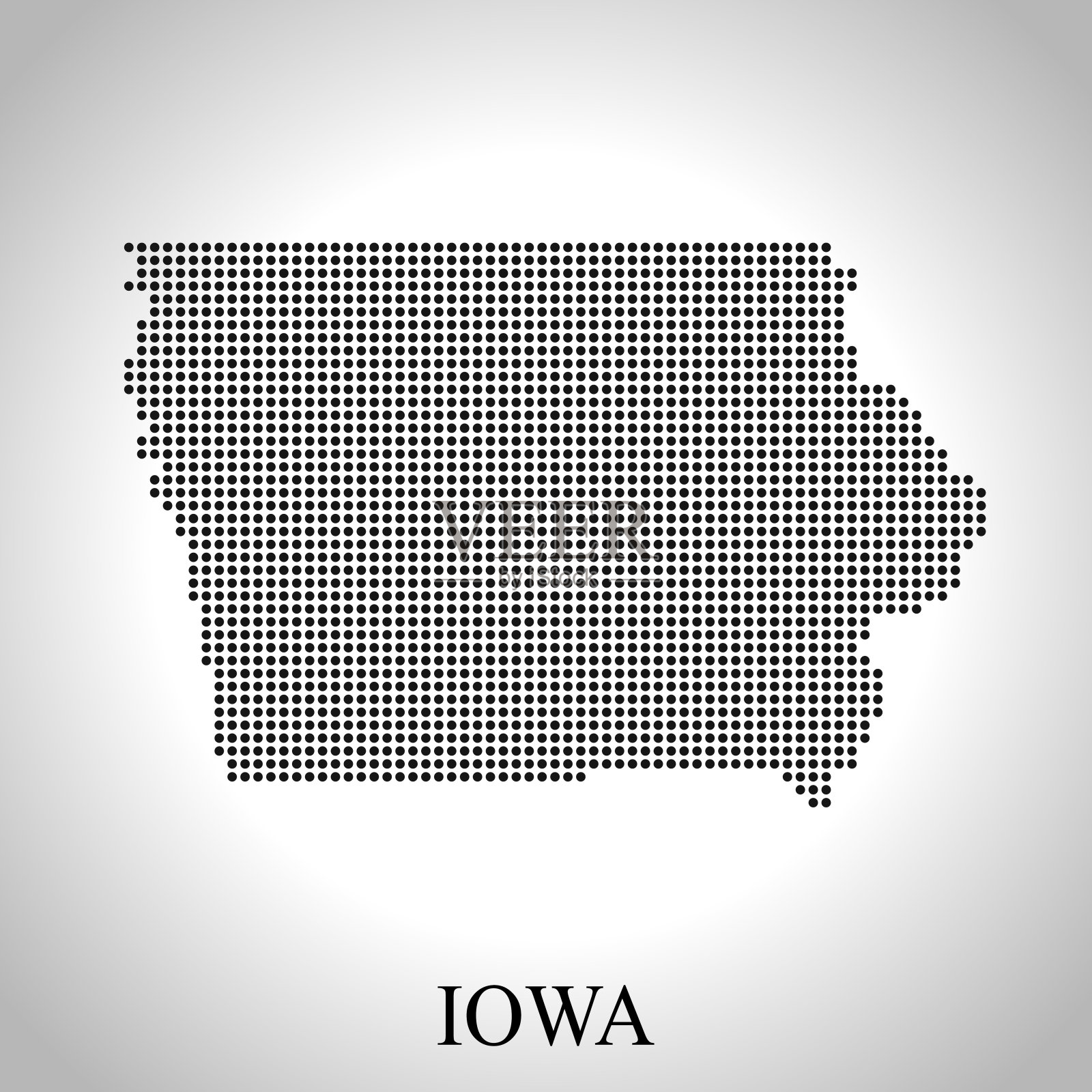 爱荷华州地图插画图片素材