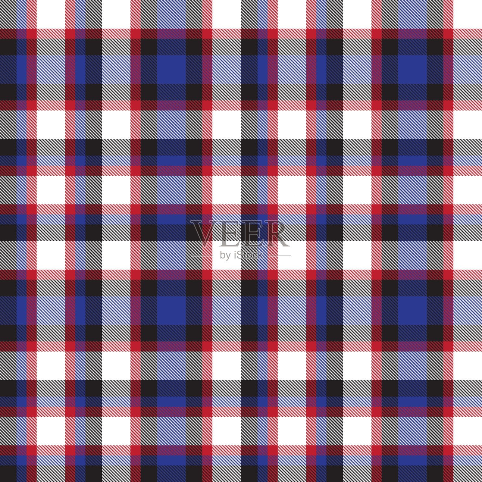 红色和海军格子呢无缝图案插画图片素材