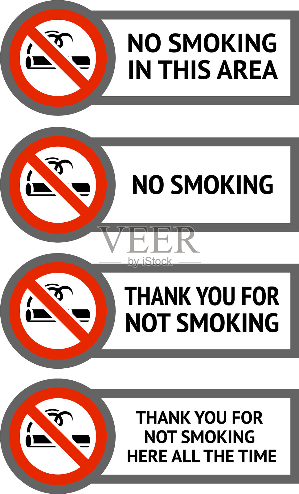 标签上有禁止吸烟的贴纸插画图片素材