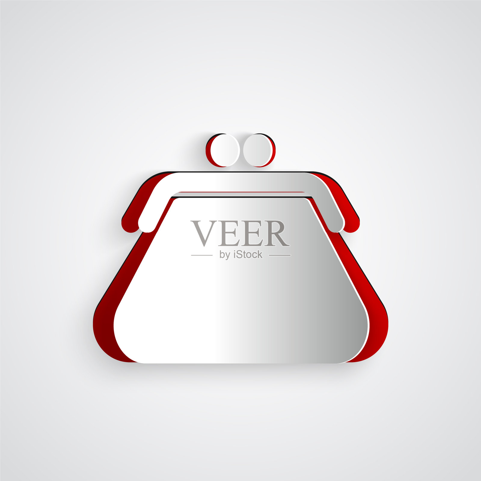 剪纸手袋图标孤立在灰色图标素材