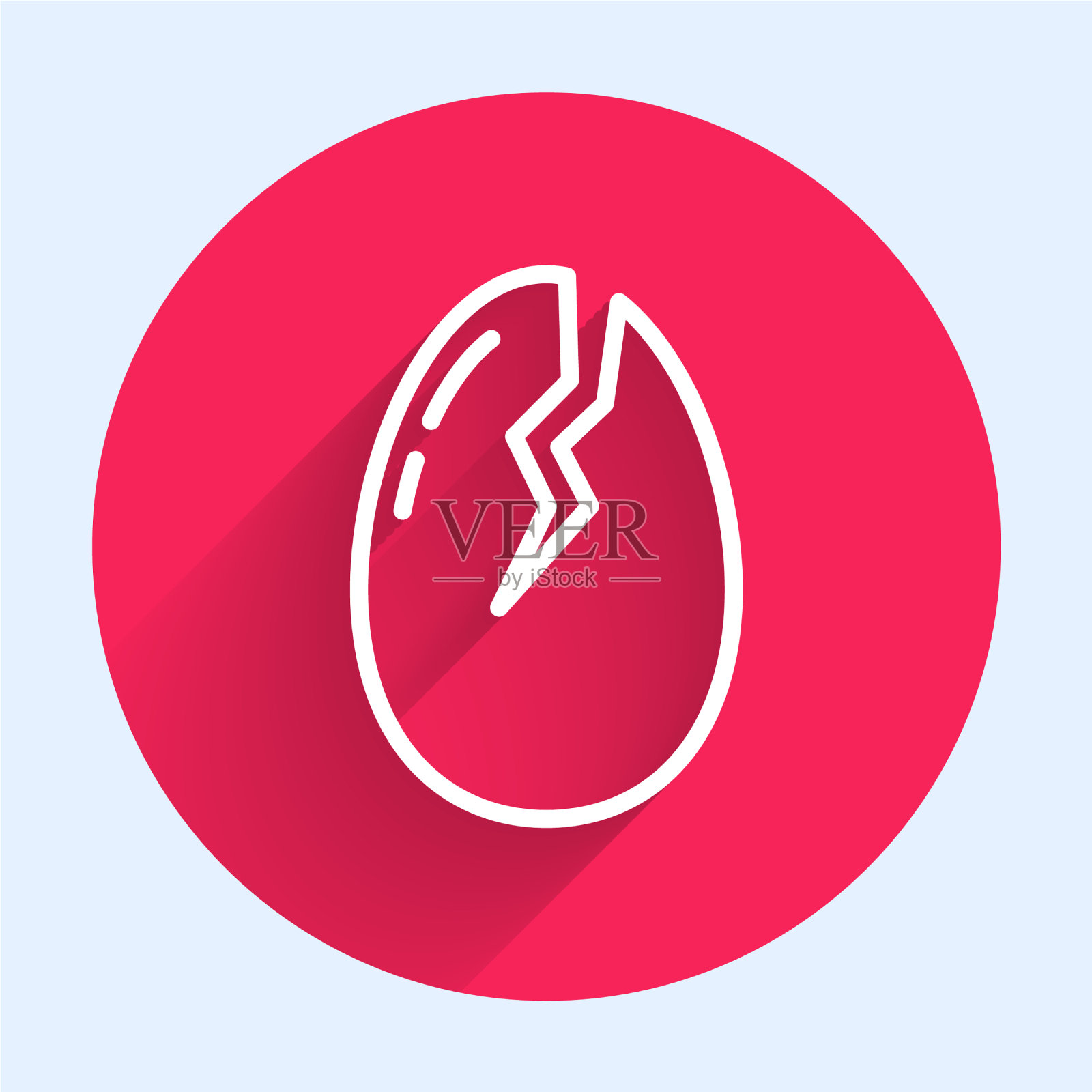 白线破蛋图标与长孤立插画图片素材