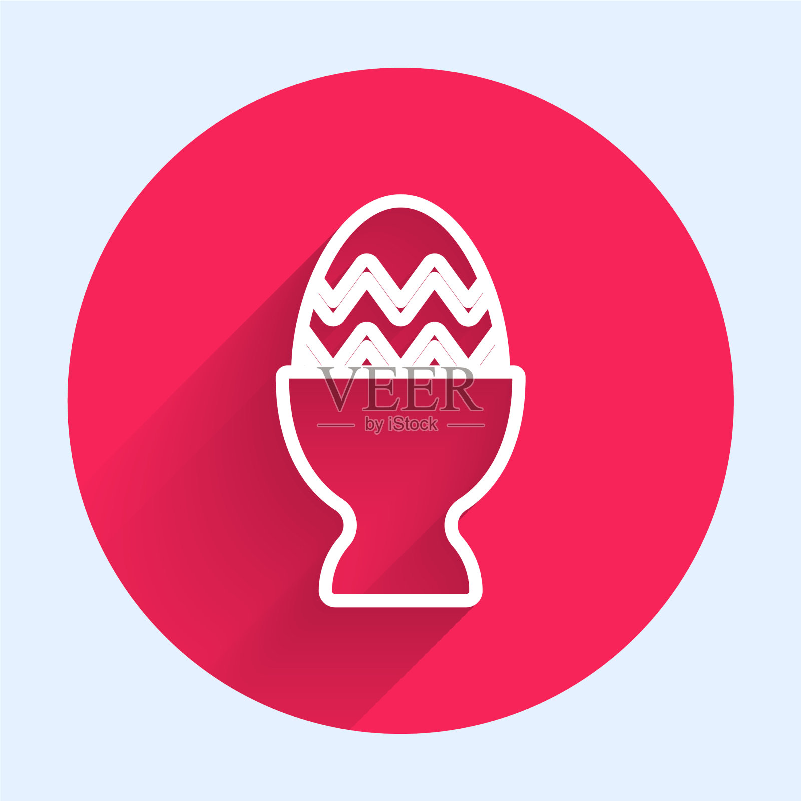 白色线复活节彩蛋站孤立图标插画图片素材