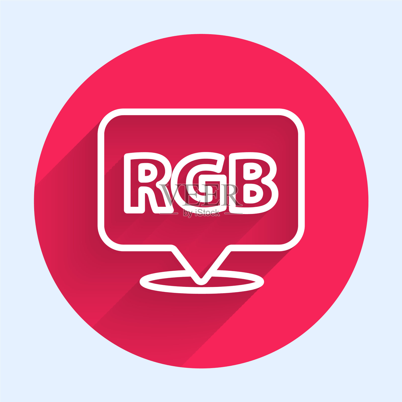 白线语音气泡RGB和cmyk颜色插画图片素材