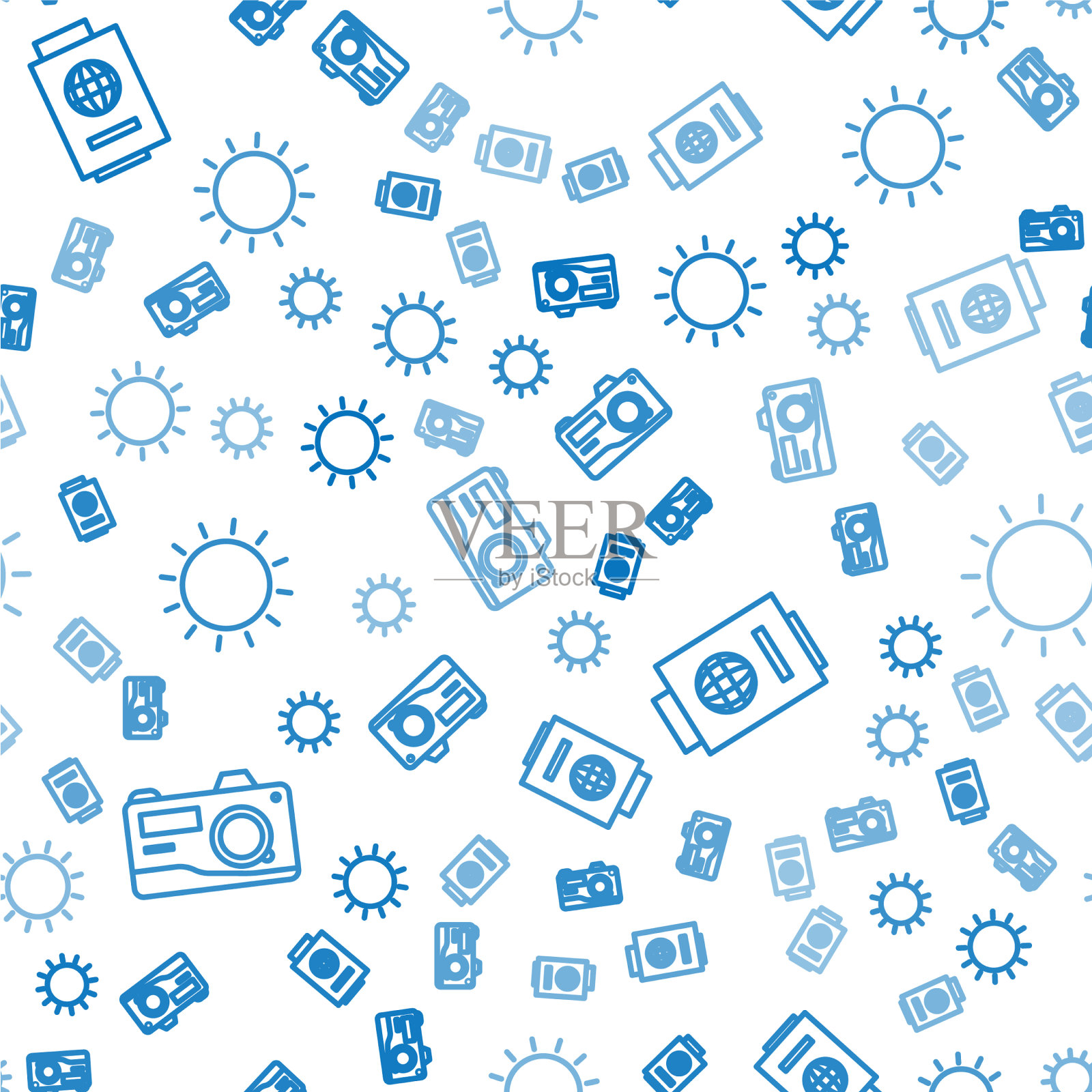 带票、带线照相、摄像护照图标素材