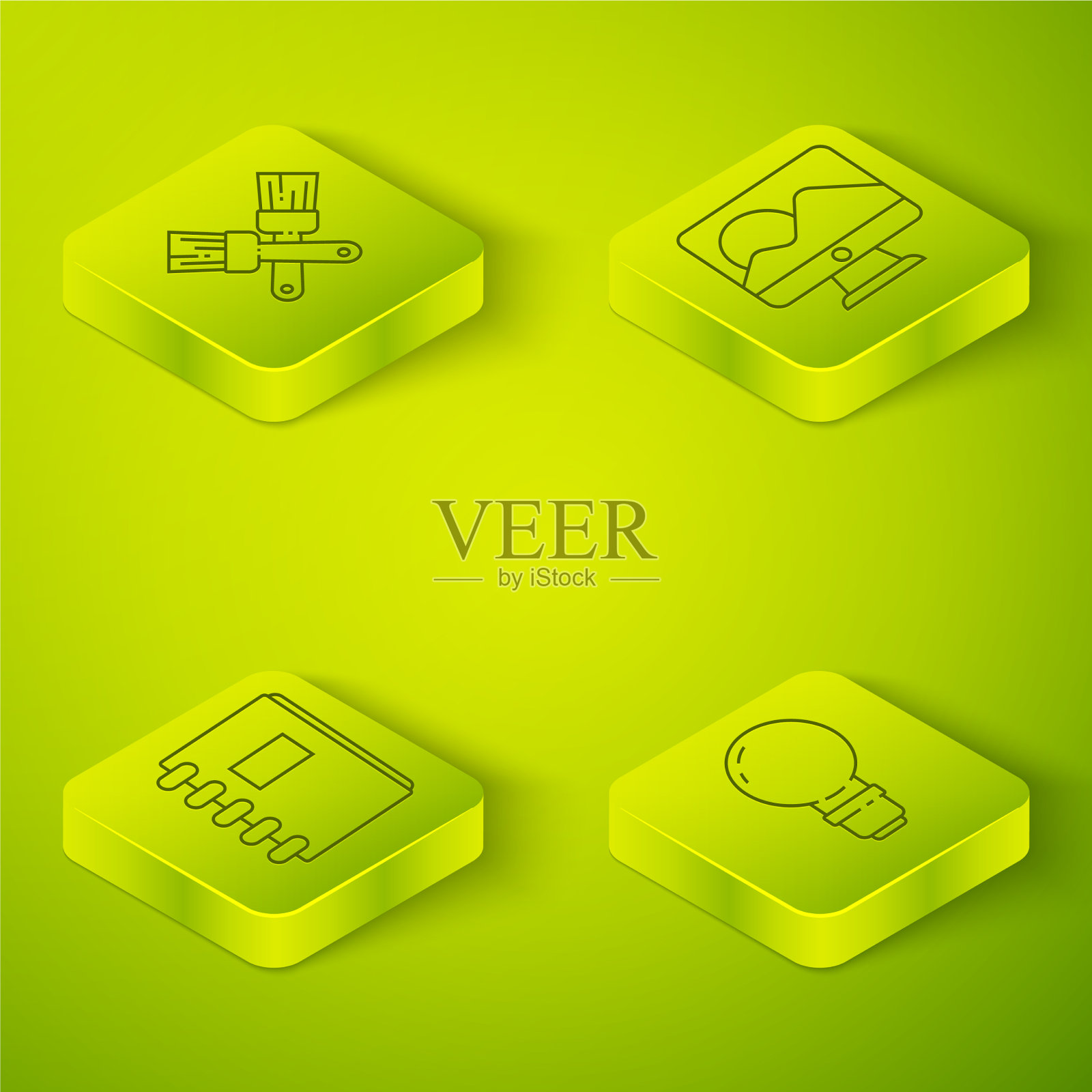 设定电脑显示器屏幕等距螺旋图标素材