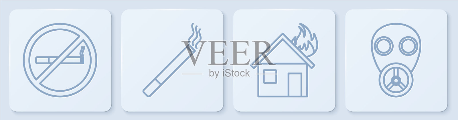 在燃烧的房子里严禁吸烟图标素材