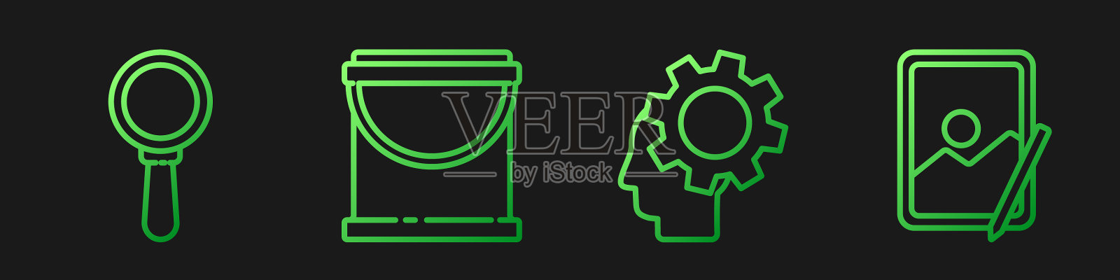 内置放大装置，设置线人头图标素材