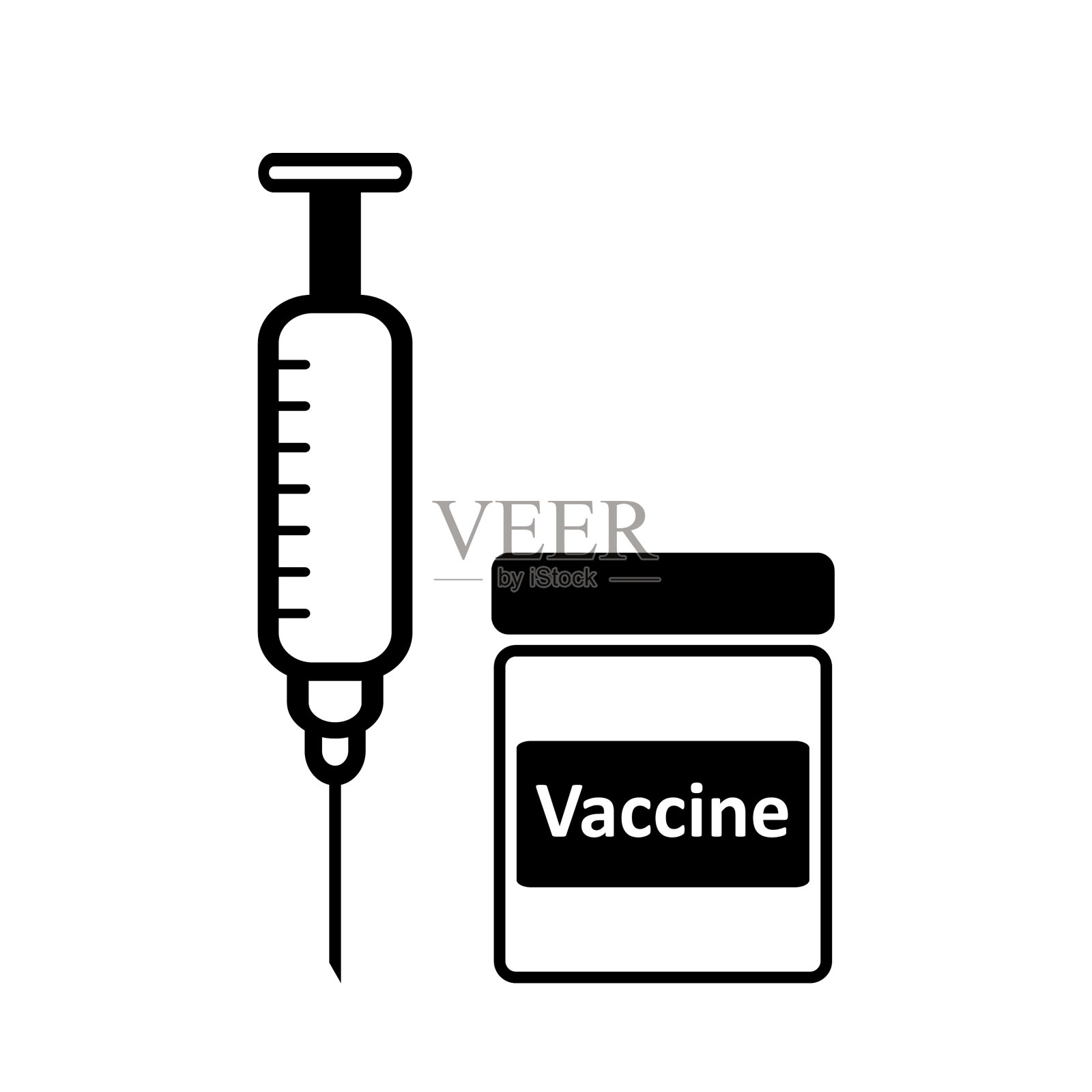 白色的疫苗图标插画图片素材