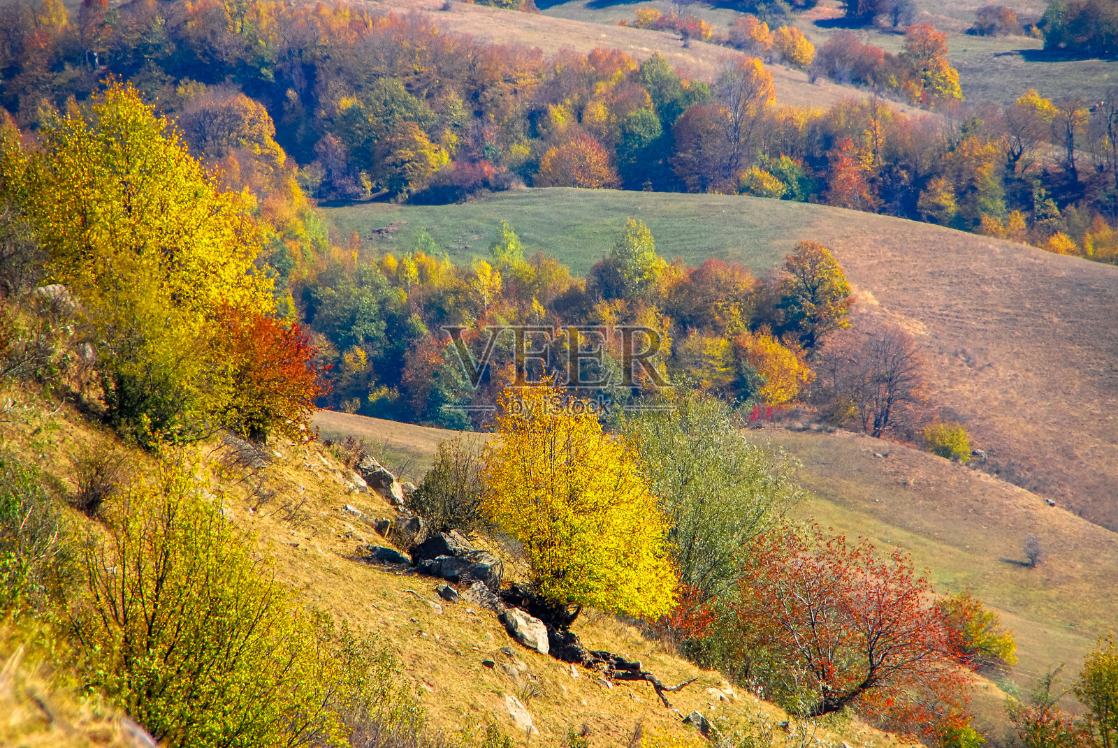 美丽的秋天风景在亚美尼亚。照片摄影图片