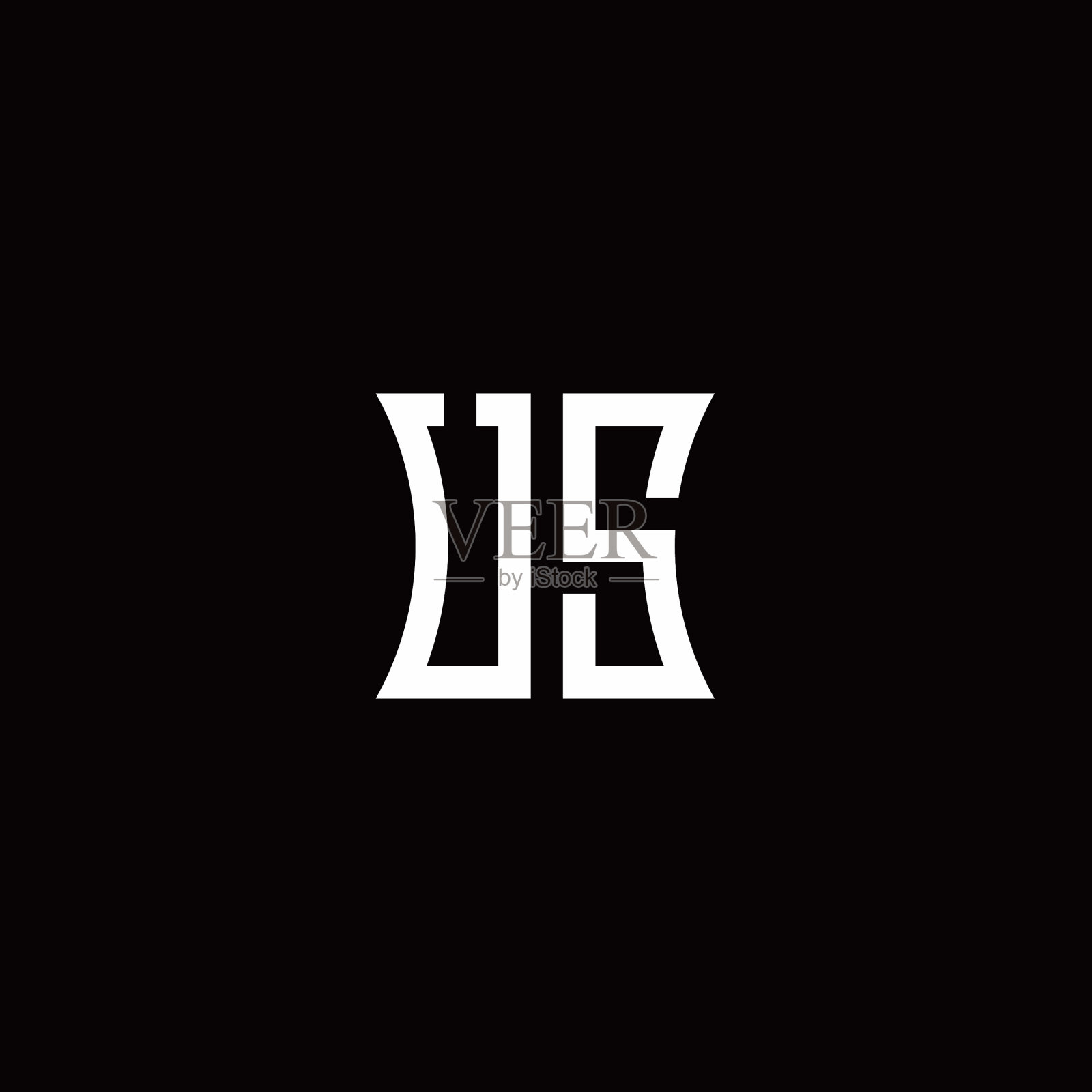 我们的徽标字母与弯曲侧风格插画图片素材