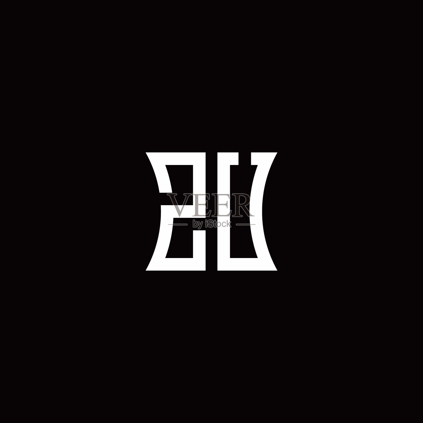 徽标字母祖族，具有弯曲的侧面风格插画图片素材