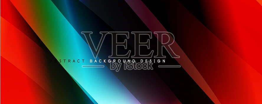 波浪液体风格的线条与阴影和灯光插画图片素材