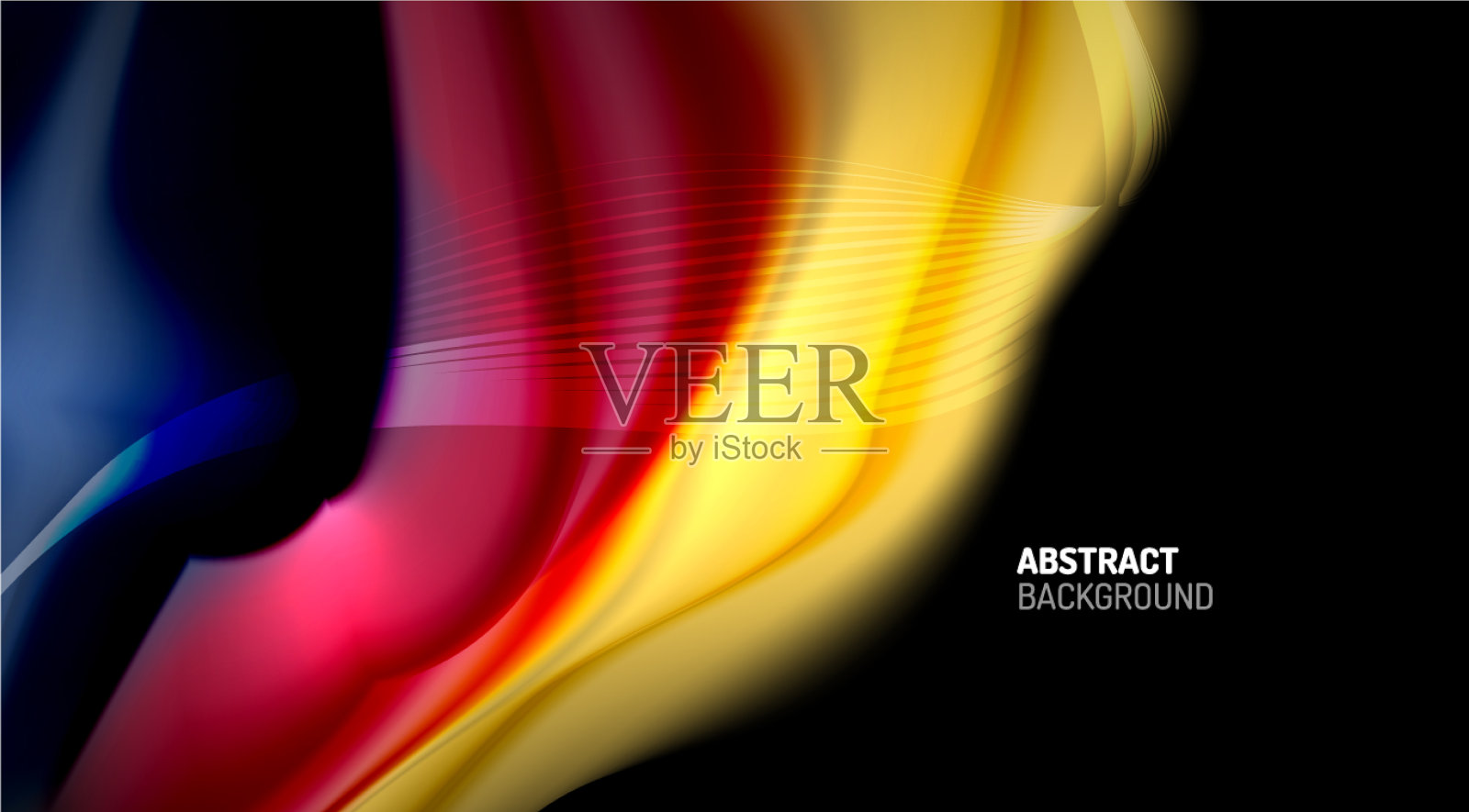 液体颜色在黑色背景上的液体梯度插画图片素材