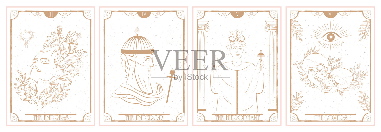 一套塔罗牌，阿卡纳少校。插画图片素材