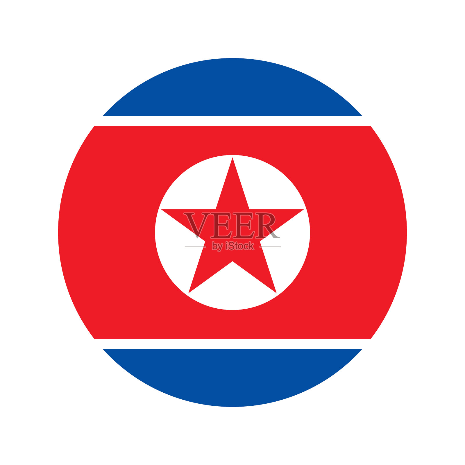 朝鲜国旗图标孤立打印插画图片素材