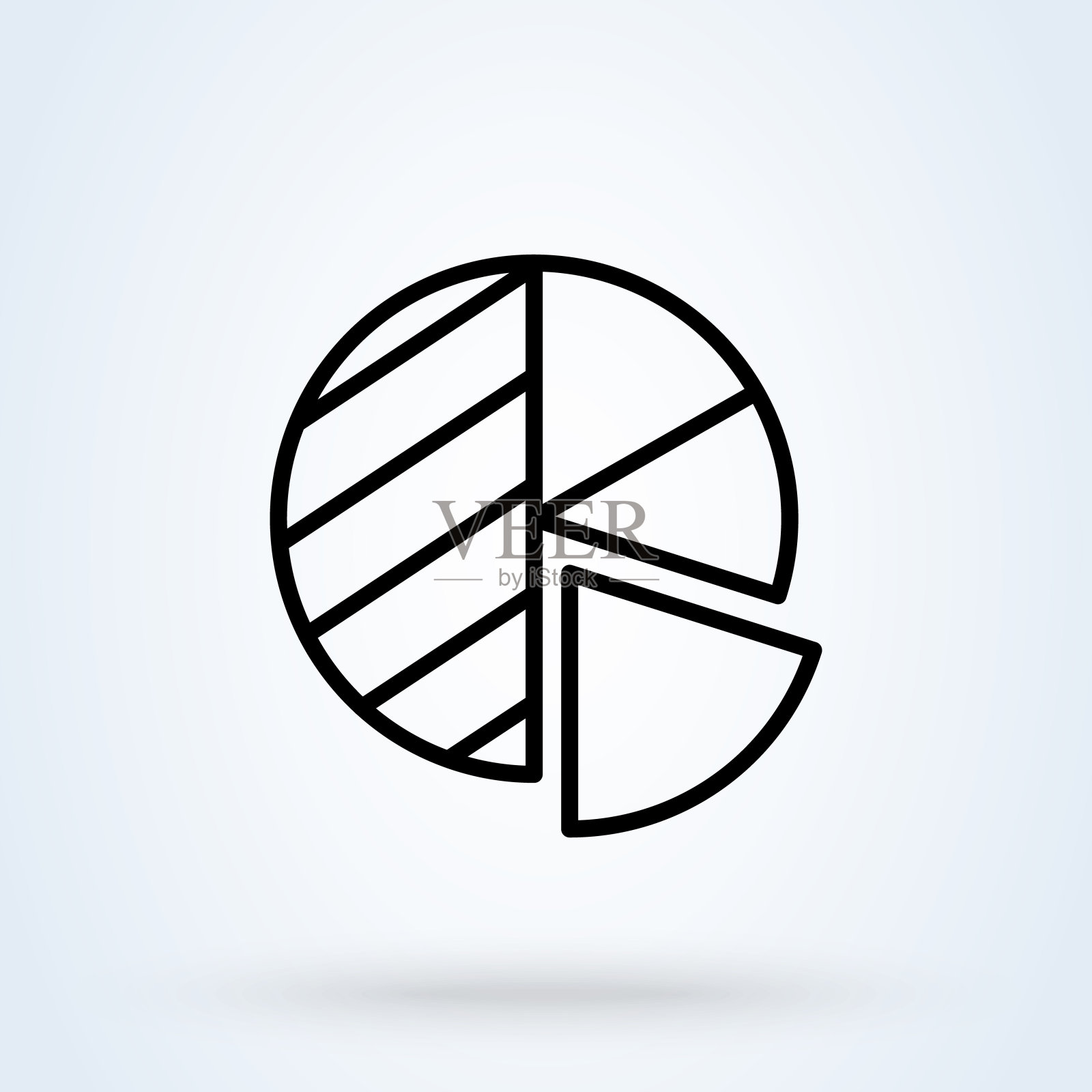 企业饼状图、标志、线、图标或标识。演示和信息图表的概念。饼图信息图元素线性矢量图。图标素材