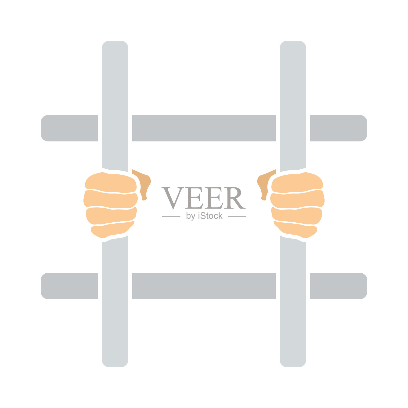 手握监狱酒吧图标插画图片素材