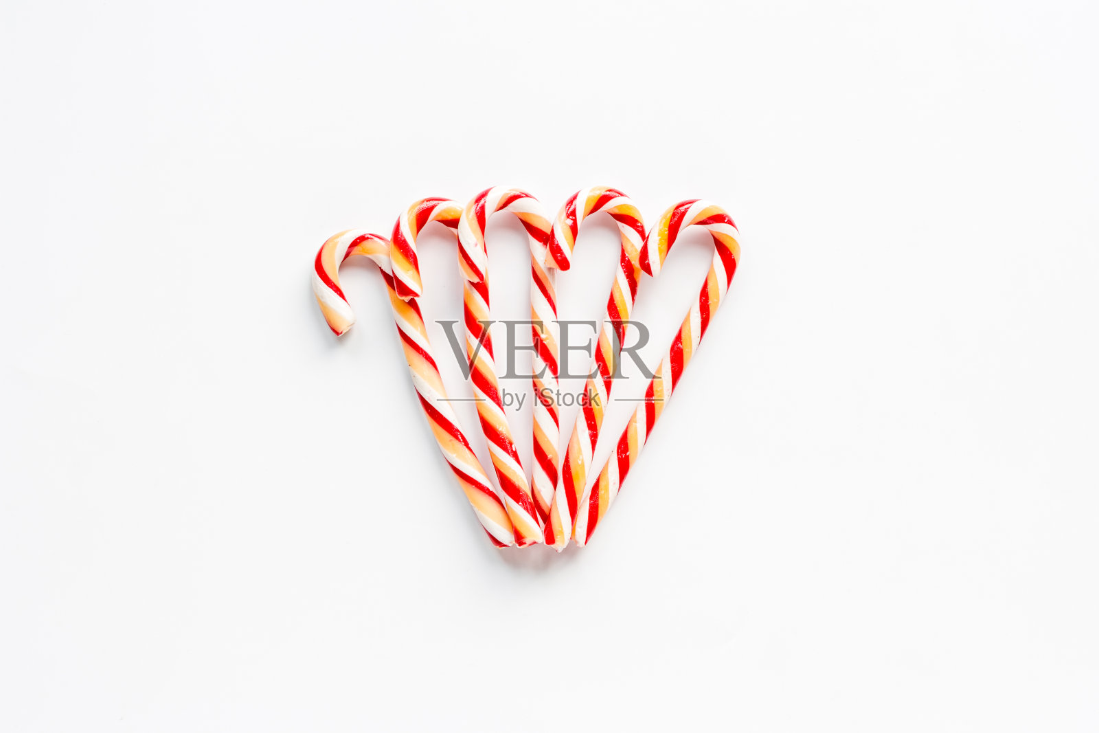 圣诞糖果图案可以，俯视图照片摄影图片