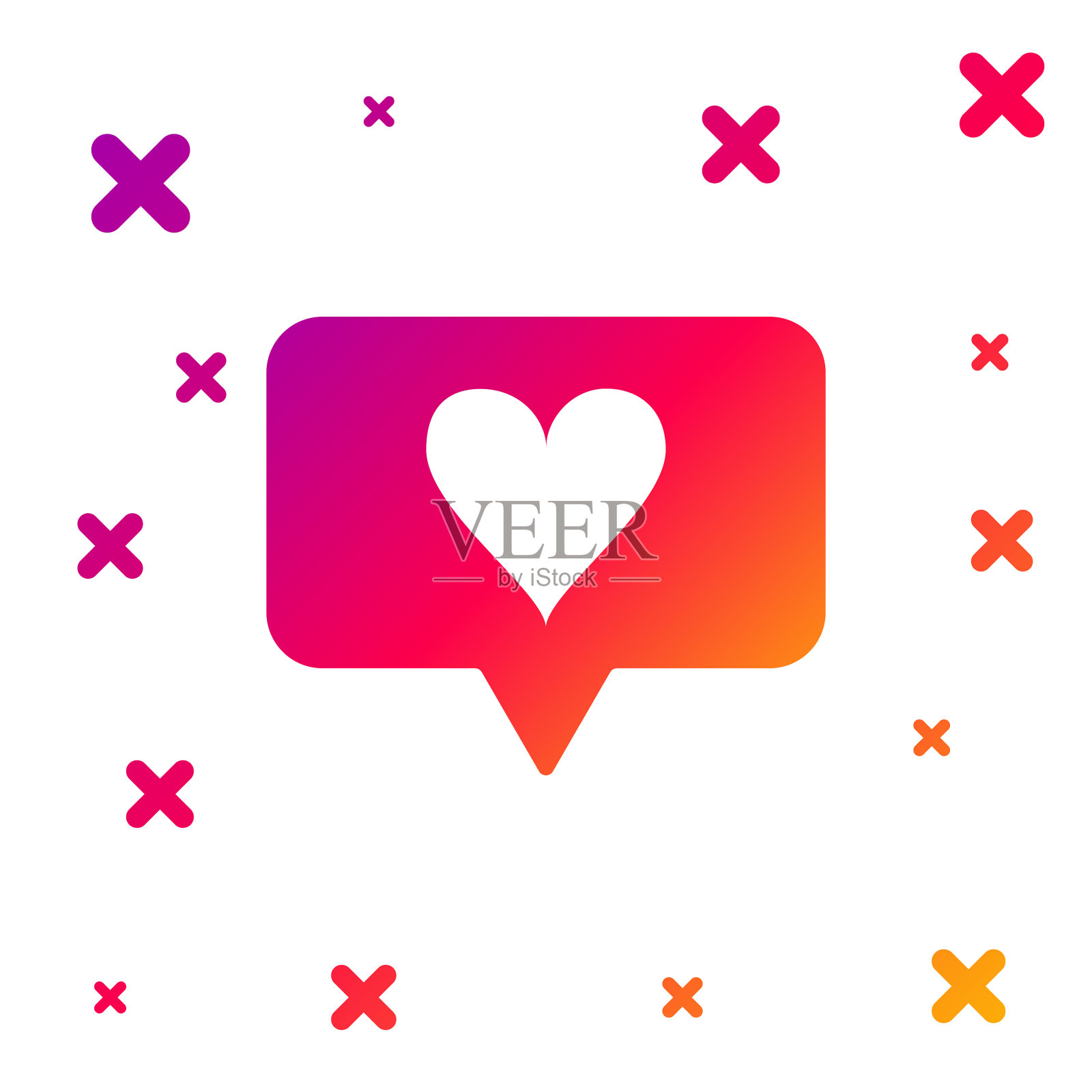 颜色像和心脏图标孤立在白色图标素材