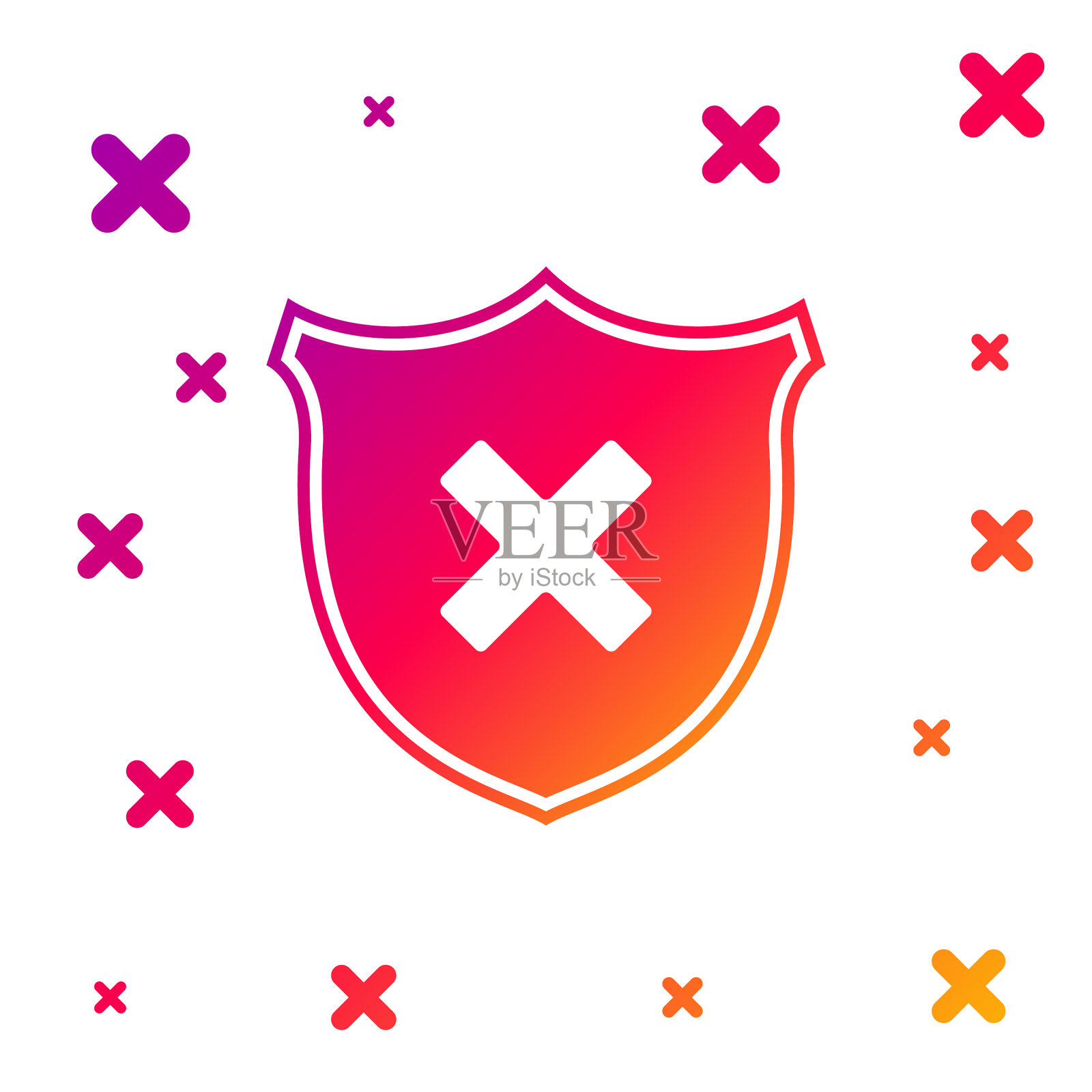 颜色屏蔽和十字标记图标隔离插画图片素材