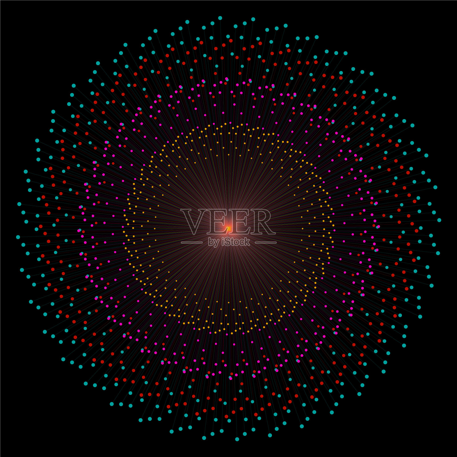 抽象图形背景与线和点插画图片素材