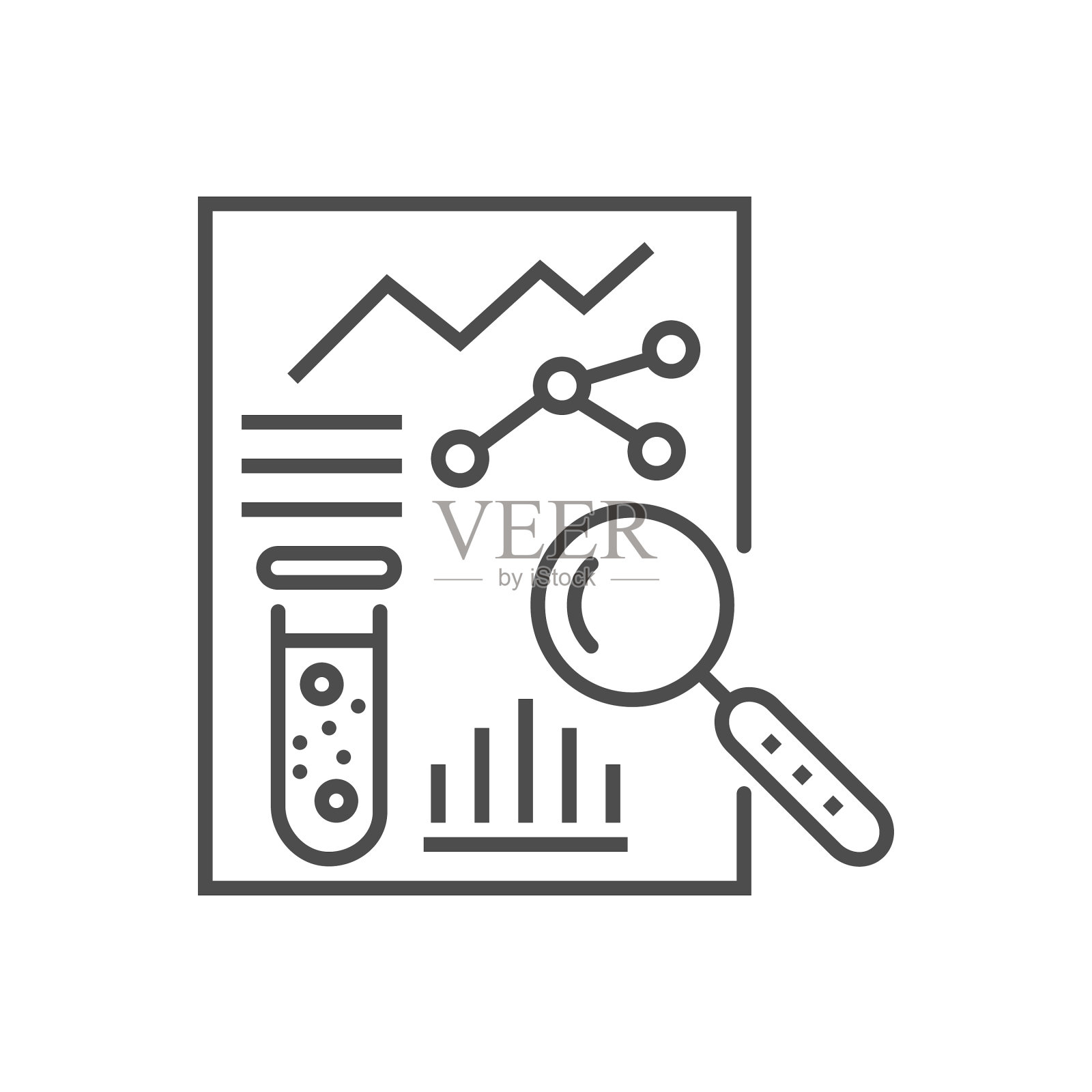 医学分析相关的细线图标图标素材
