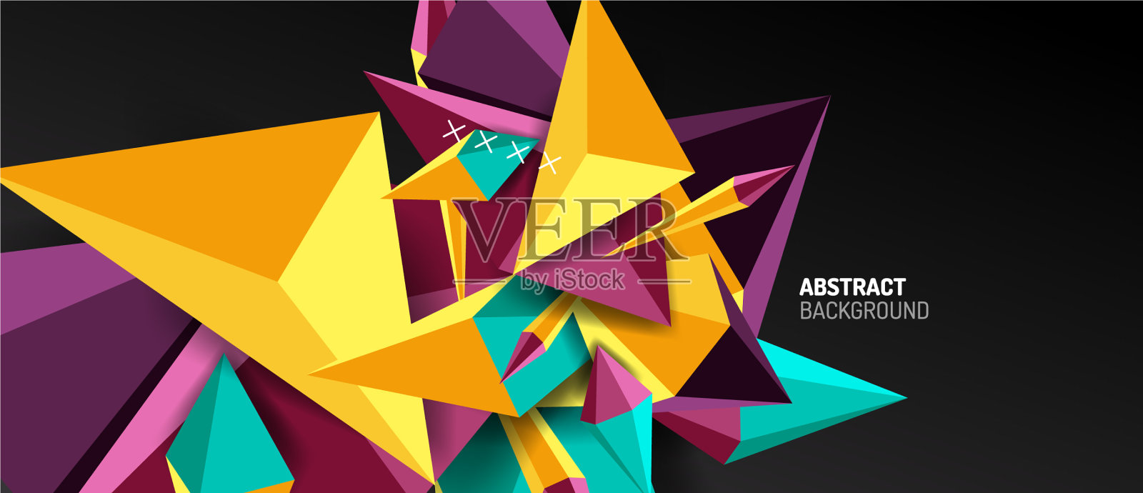 时尚简单的三角形抽象背景插画图片素材