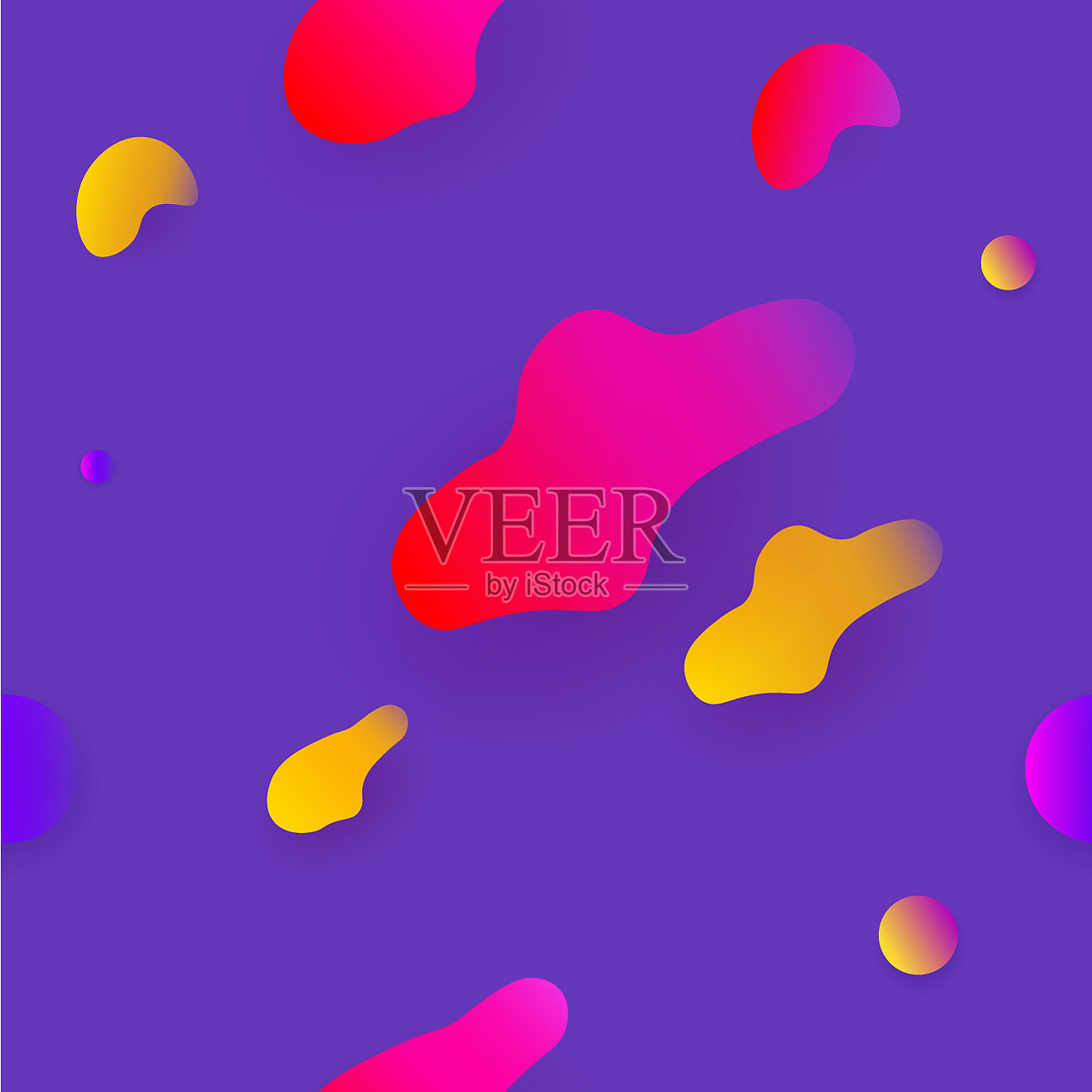 蓝色无缝背景与彩色抽象插画图片素材