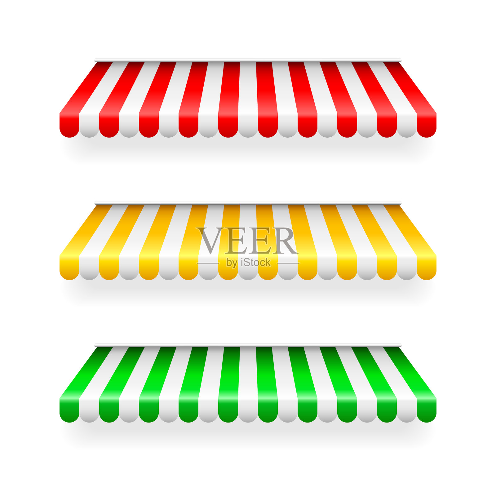 写实条纹店遮阳篷店遮阳篷店插画图片素材
