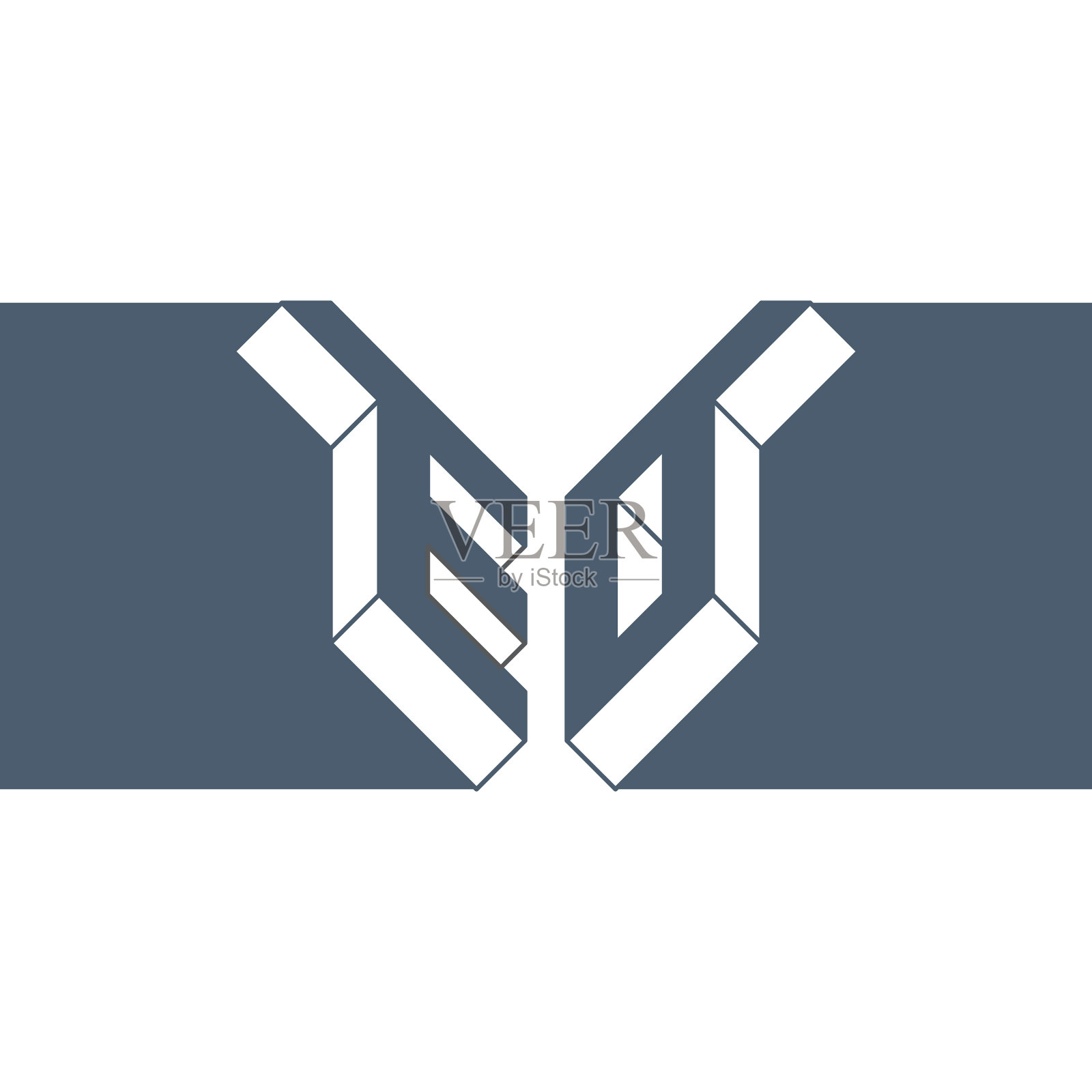 2个字母的代码或标识e和o组合字母图标素材