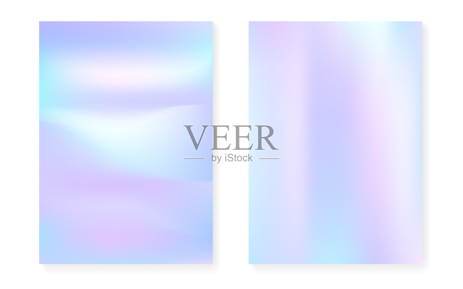 珠光背景与全息梯度。全息图覆盖集。插画图片素材