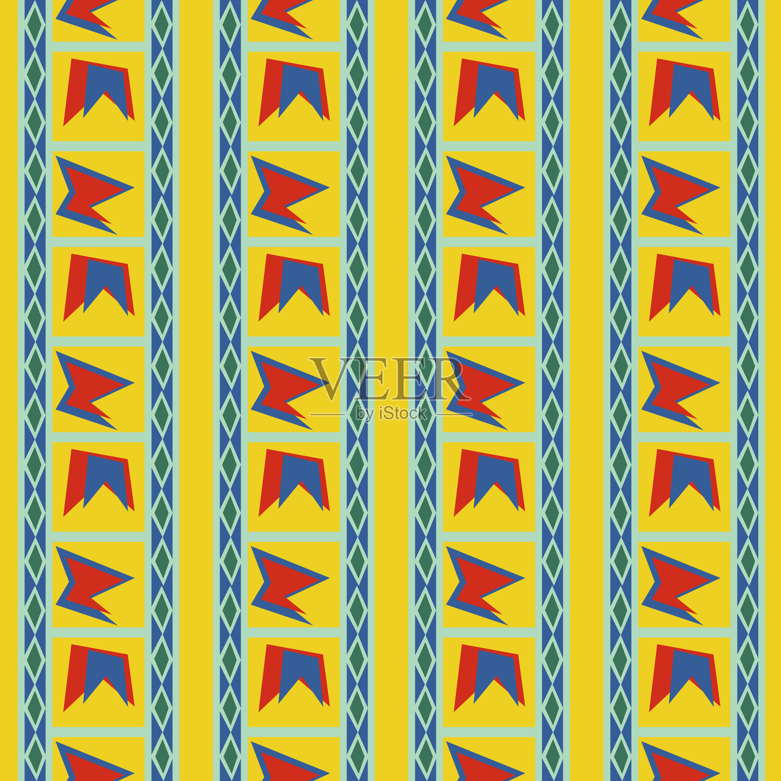 抽象无缝彩色几何图案插画图片素材