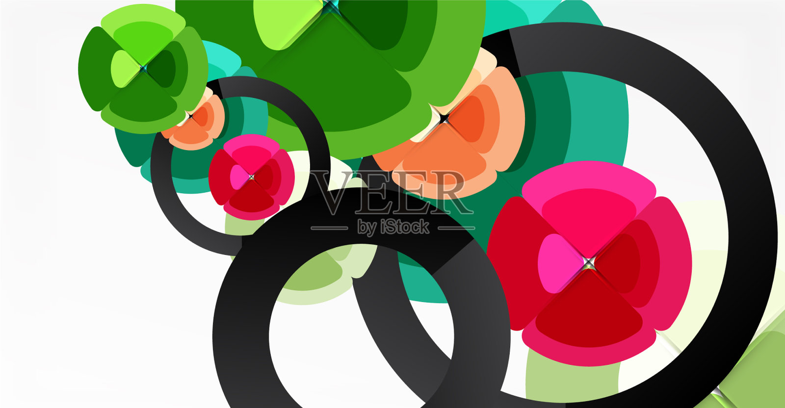 抽象背景时尚色圈插画图片素材