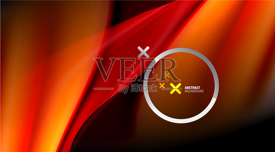 漩涡曲线模糊了彩色全息线插画图片素材