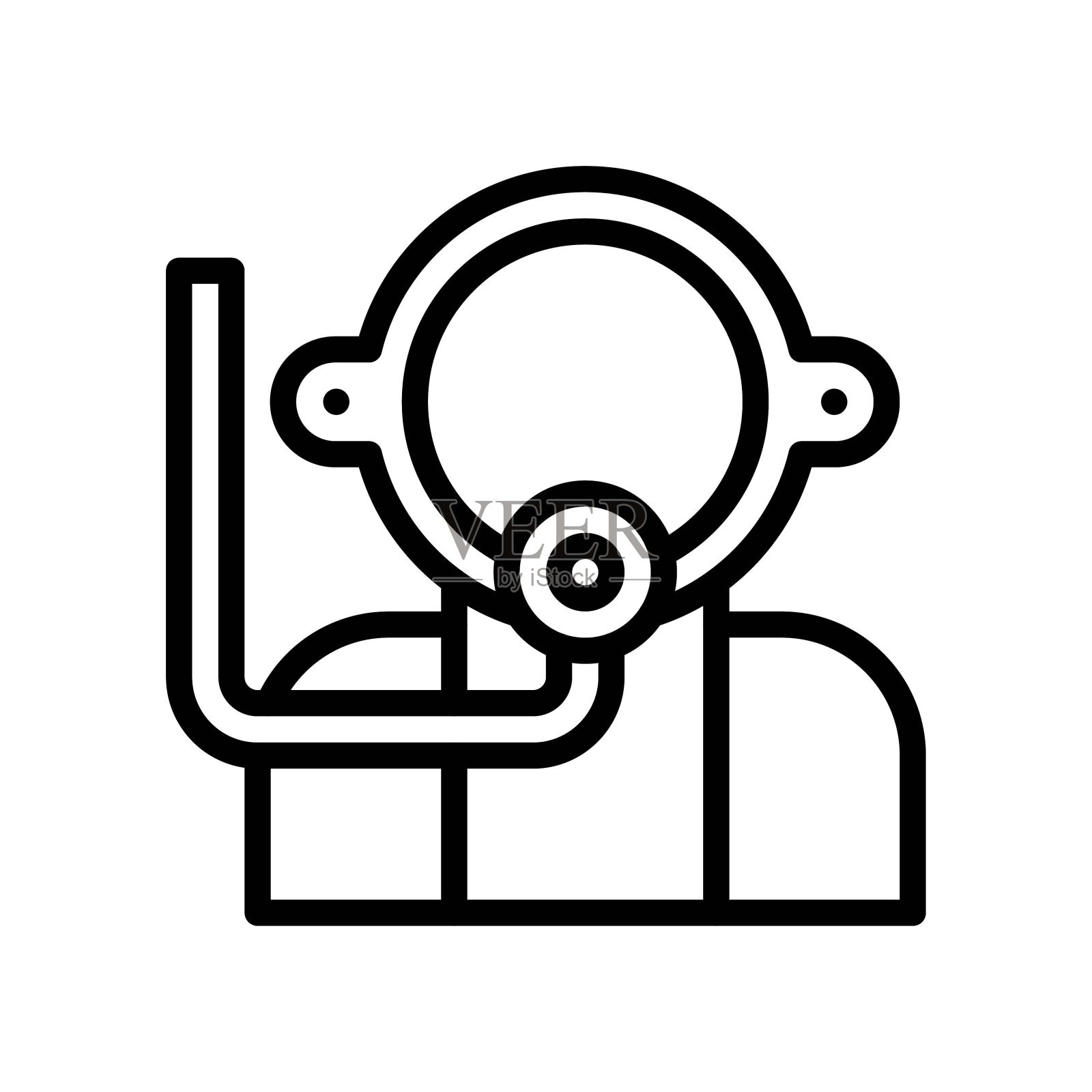 与海洋有关的男孩，戴着头盔和氧气管道矢量线型的风格，插画图片素材