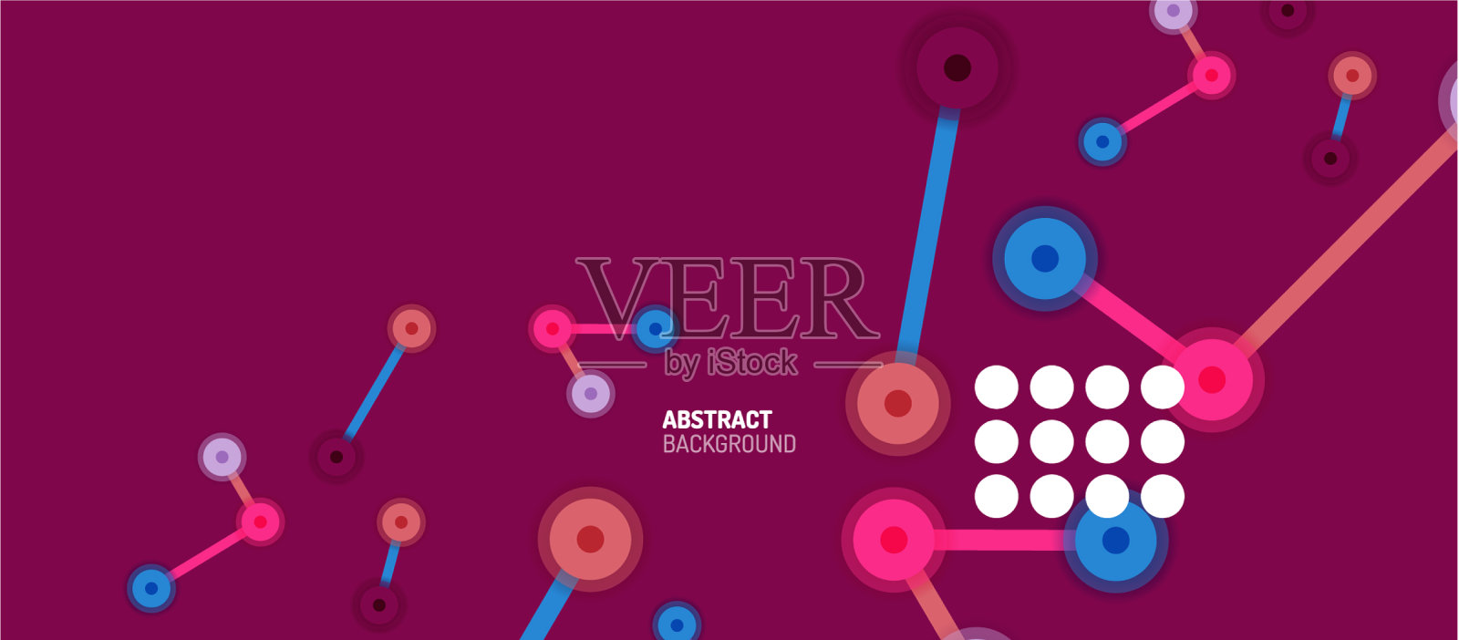 平面风格的几何抽象背景圆插画图片素材