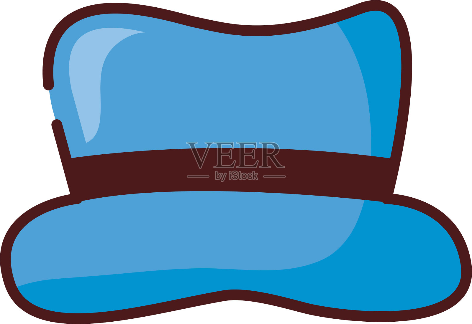 绅士礼帽配饰线和填充风格设计元素图片