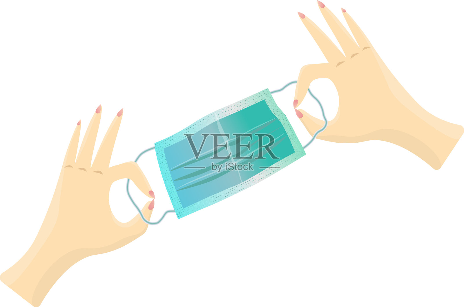 孤立的两个女性的手显示手势ok和设计元素图片