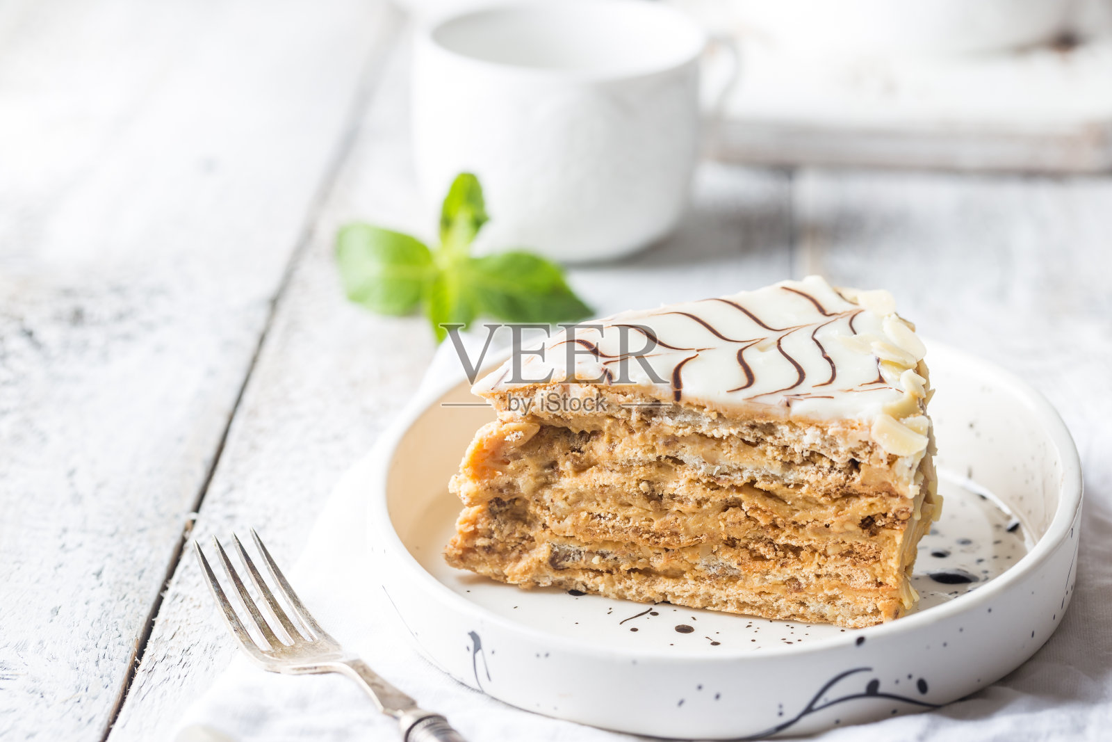 匈牙利Esterhazy蛋糕照片摄影图片