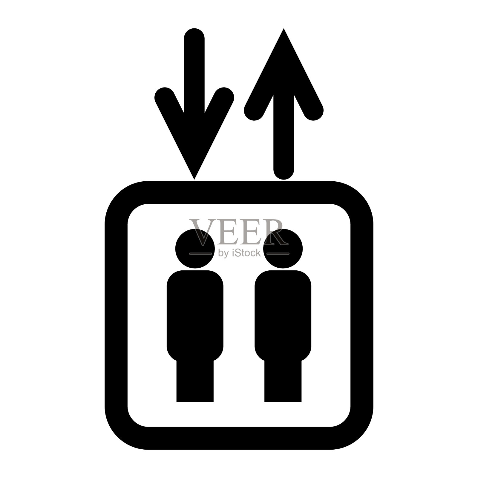 电梯图标标志孤立的白色背景图标素材