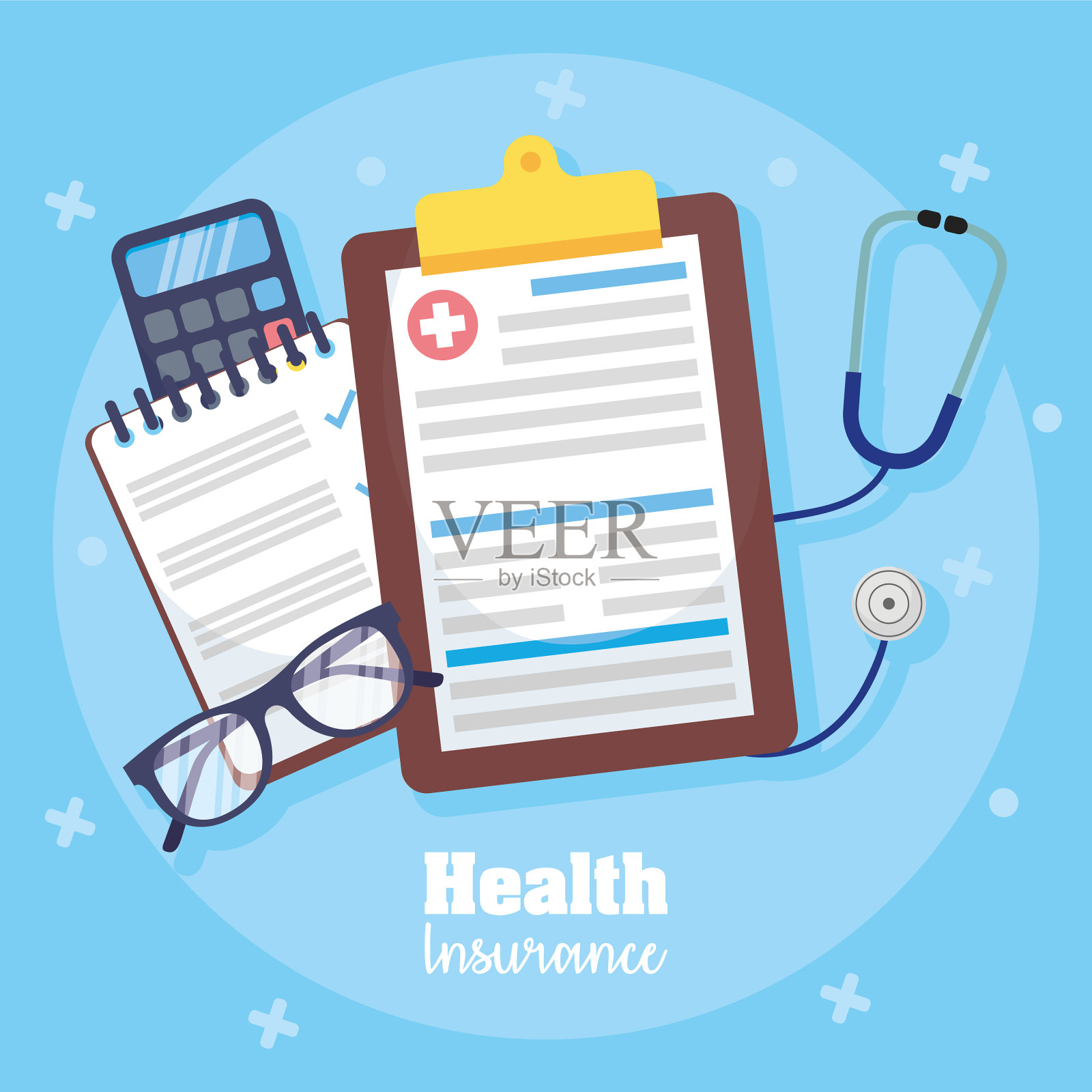 提供医疗保险服务插画图片素材