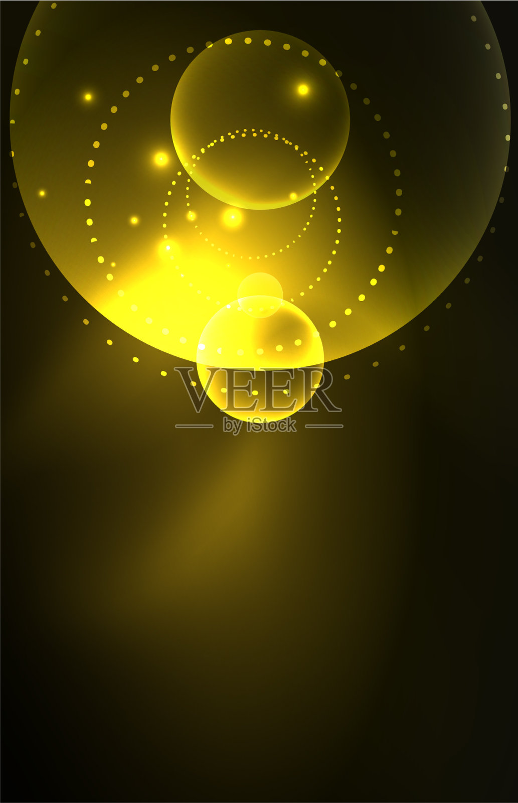 霓虹灯闪闪发光透明发光的圆与光插画图片素材