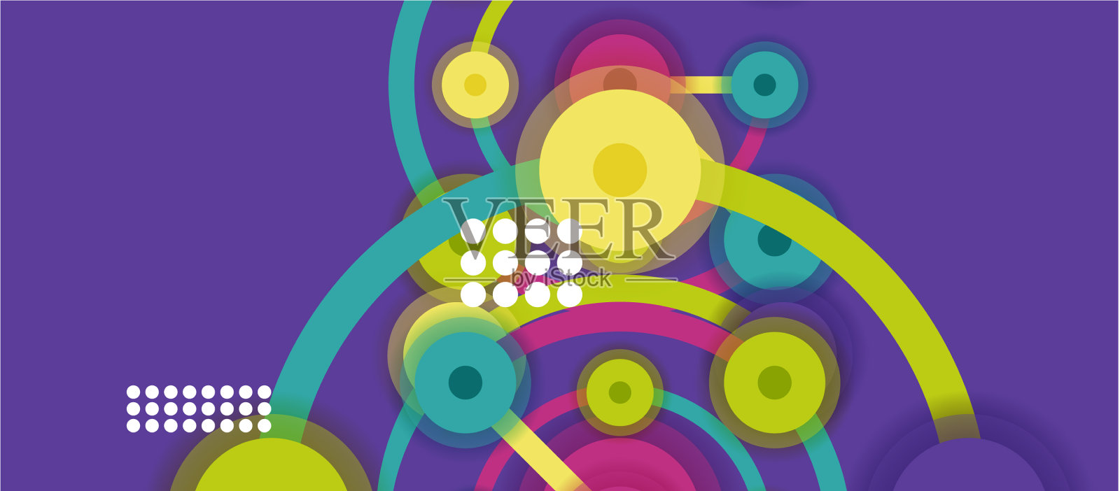 平面风格的几何抽象背景圆插画图片素材