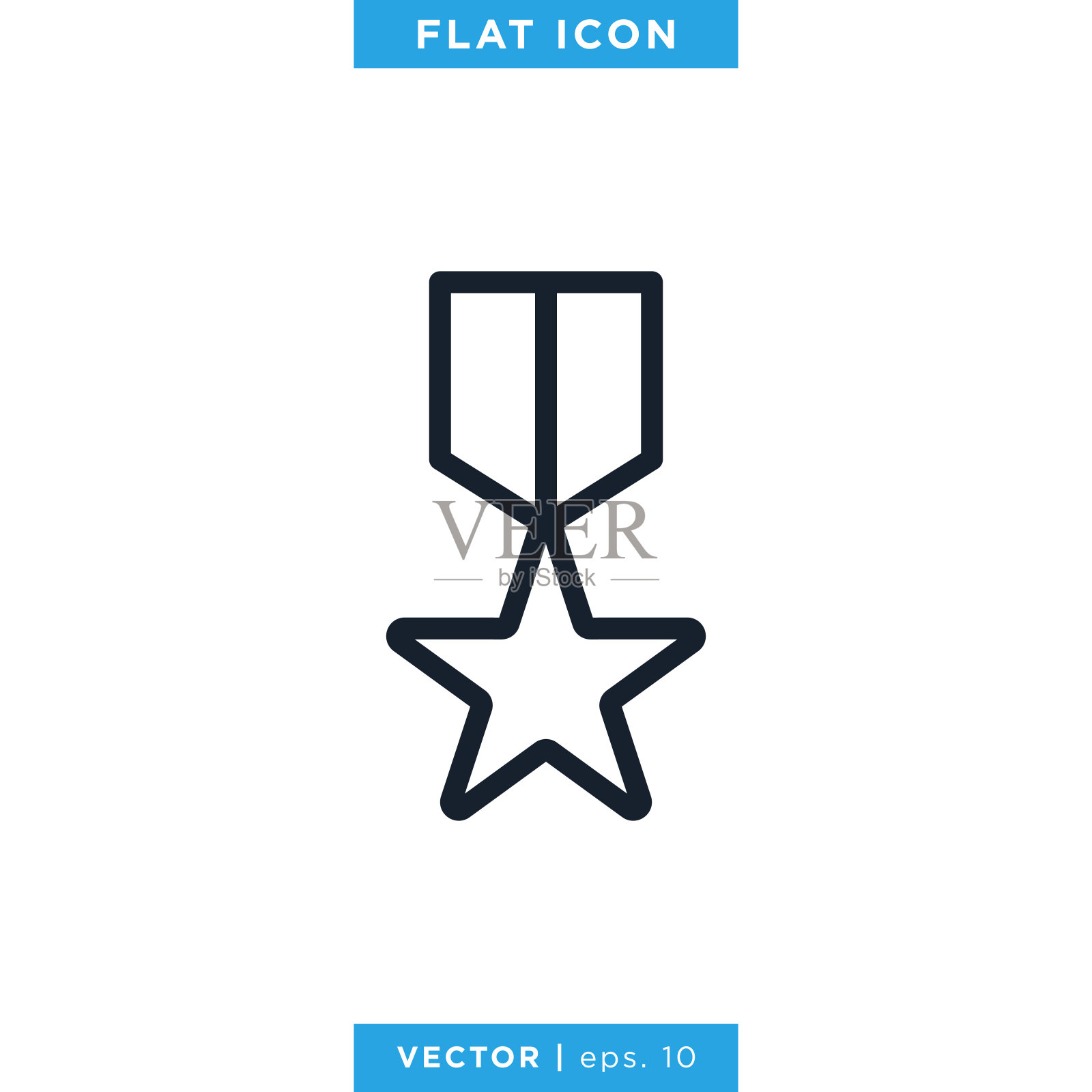 奖章图标矢量标志设计模板。可编辑的eps 10。设计元素图片