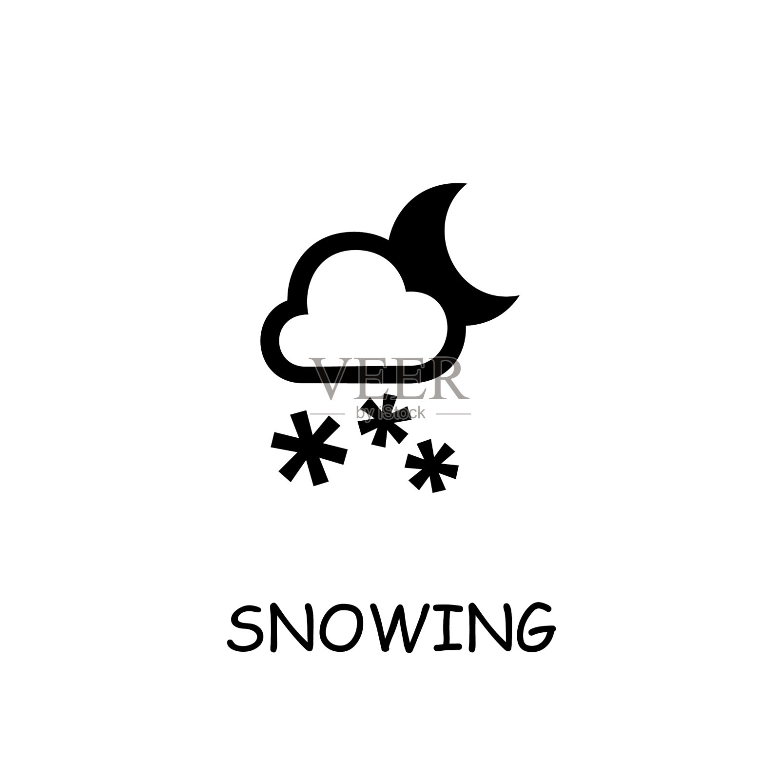 下雪平图标插画图片素材