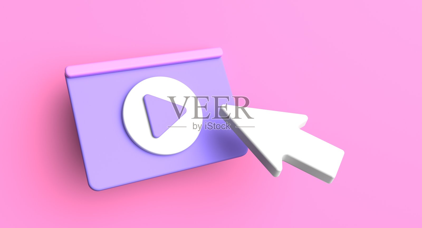 网页社交媒体概念。视频播放图标说明背景。三维渲染照片摄影图片