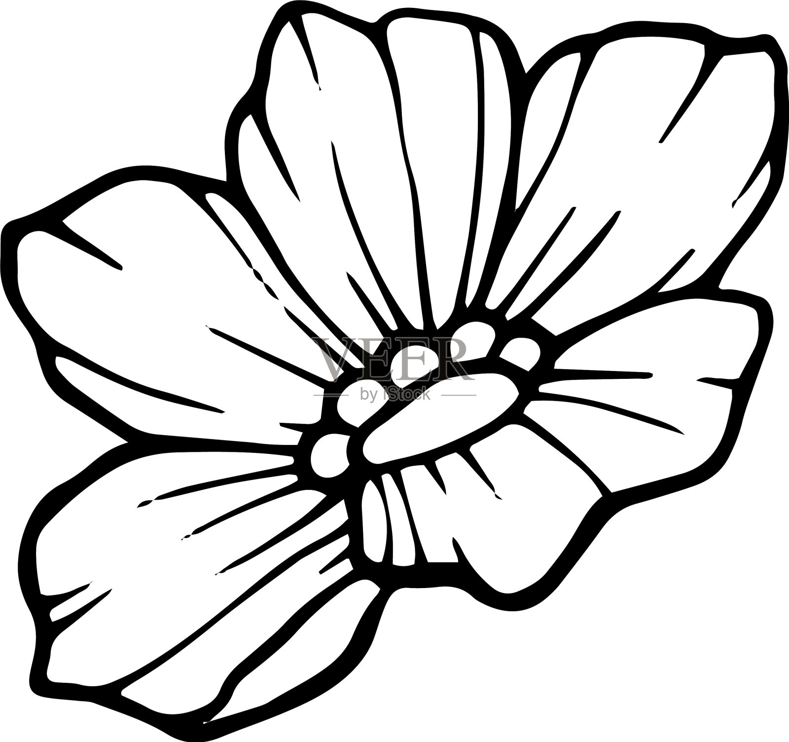 花卉设计牡丹图标手绘风格设计元素图片