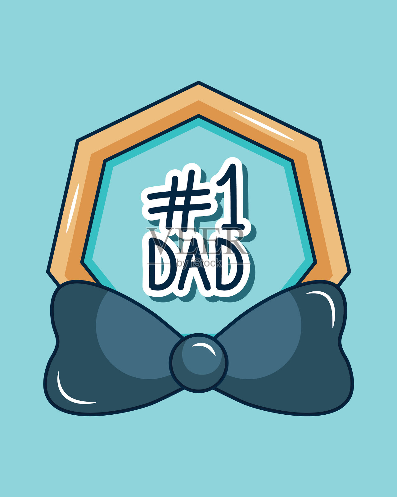 祝父亲节概念第1位爸爸快乐并鞠躬设计元素图片