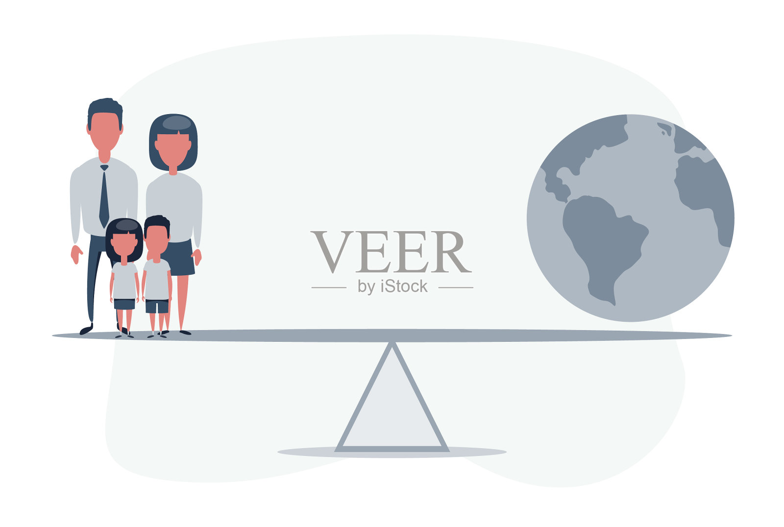 家庭和大地球地球妈妈爸爸和插画图片素材